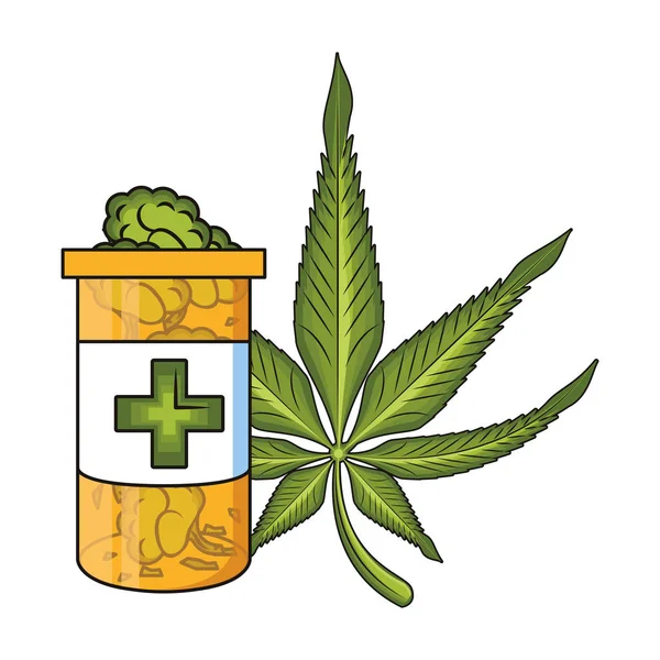 Карикатура из конопли с марихуаной — стоковый вектор
