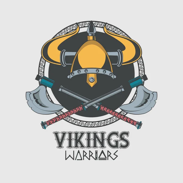 Vikingakrigare tryckt t-shirt mall — Stock vektor