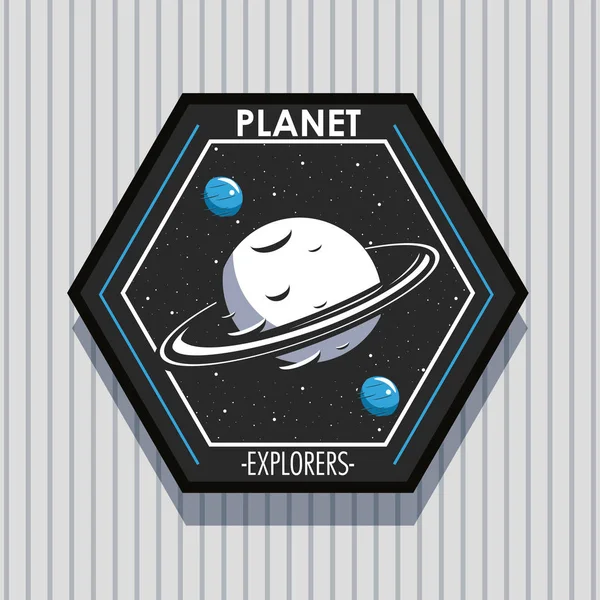 Espaço explorador patch emblema design —  Vetores de Stock