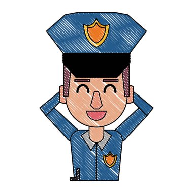 Polis profili karikatür karalama