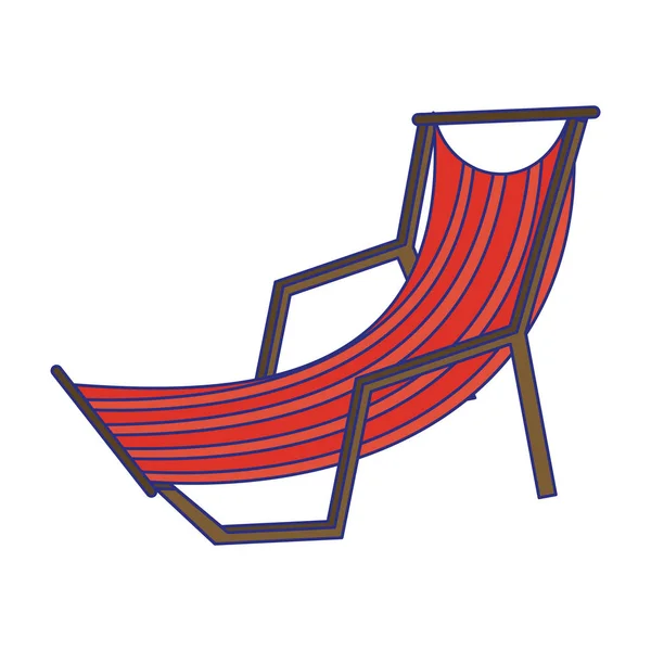 Beach sunchair isolated cartoon symbol — Stock Vector