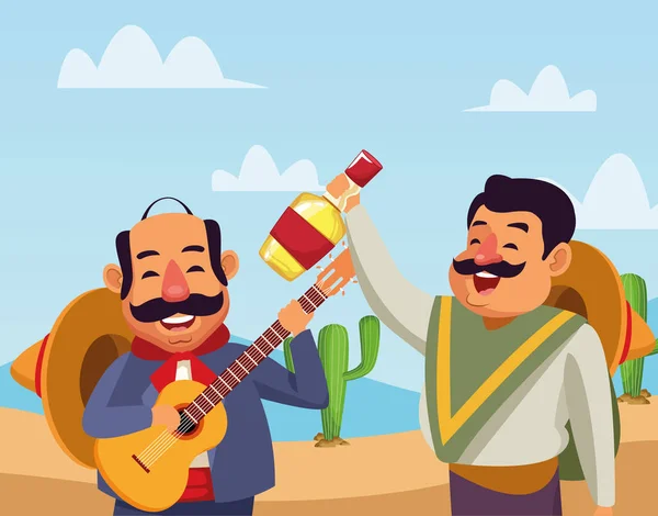 Ícone da cultura tradicional mexicana desenhos animados — Vetor de Stock