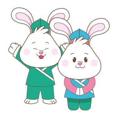 Orta sonbahar festivali karikatürler Tavşanlar