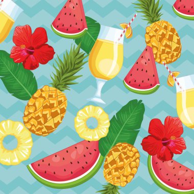 tropikal içecek ve meyve