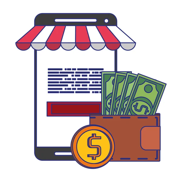 Онлайн шоппинг и платежные технологии — стоковый вектор