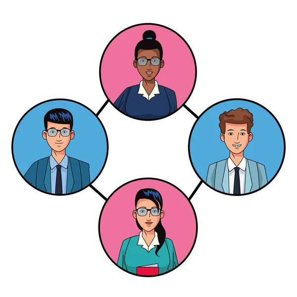 group of business people avatar profile picture in round icon