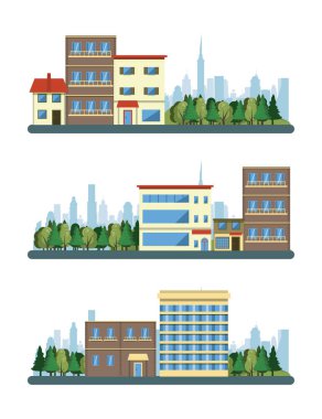 Kentsel binalar şehir manzarası senaryoları