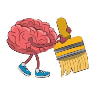 İnsan beyin zekası ve yaratıcılık karikatürler