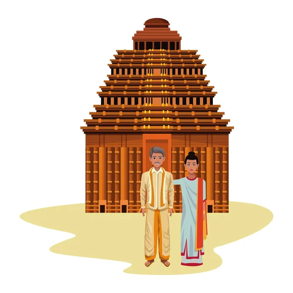 Indian par avatar tecknad karaktär — Stock vektor