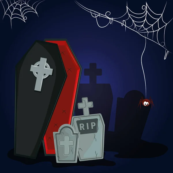 Šťastný Halloween strašidelný večer — Stockový vektor