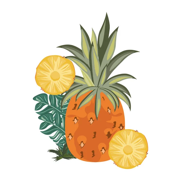 Delicious fresh citrus pineapple cartoon — 스톡 벡터