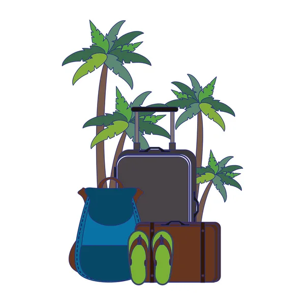 Vacances d'été et de plage dessins animés — Image vectorielle