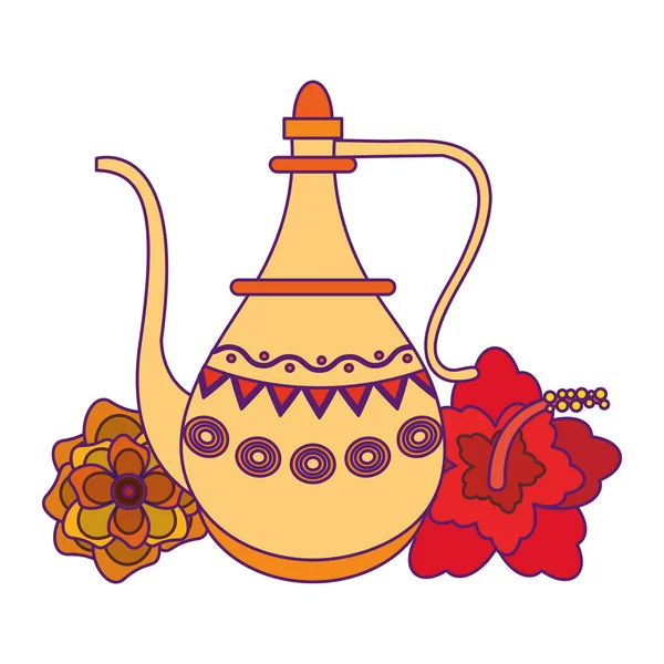 Indian traditional teapot icon cartoon — Stock Vector