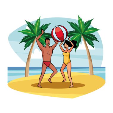 Yaz mevsiminin tadını çıkaran insanlar