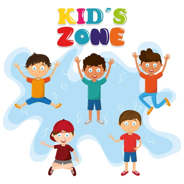 Kids Zone barn Entertaiment karikatyrer — Stock vektor