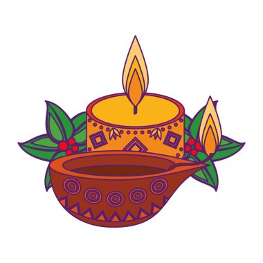 yanan mum simgesi karikatür izole