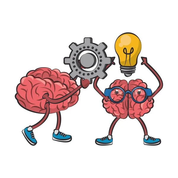 Inteligencia cerebral humana y dibujos animados creatividad — Vector de stock