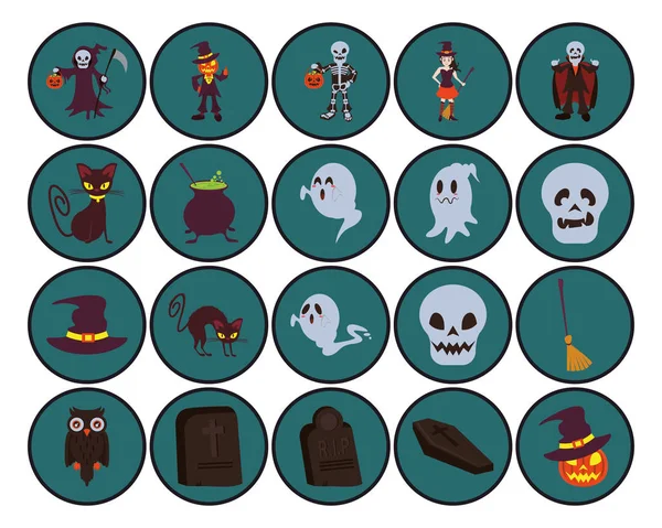 Pacote de ícones halloween set — Vetor de Stock