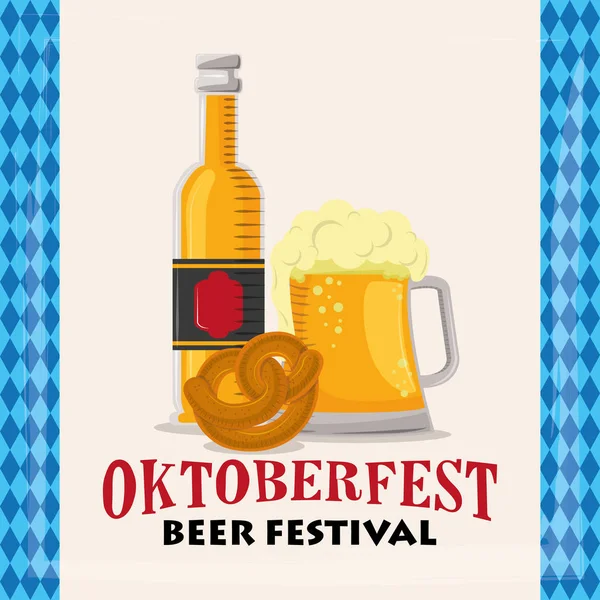 Plakát na oslavu s lahvemi od piva — Stockový vektor