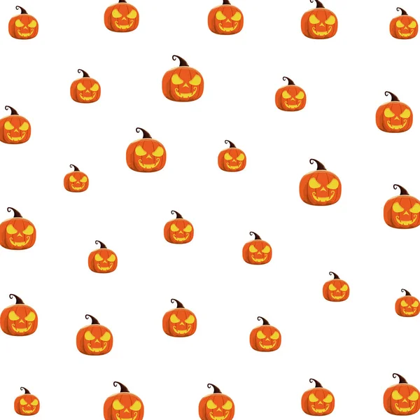 Abóboras halloween com padrão de rostos — Vetor de Stock