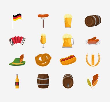 Ekim Festivali simgeleriyle birlikte kutlama posteri