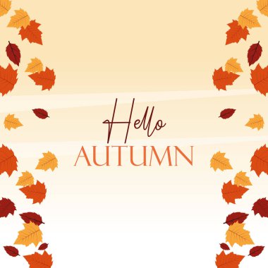Merhaba güz sezonu yapraklı çerçevesi