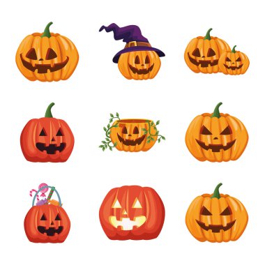 Cadılar Bayramı set simgeleri demeti