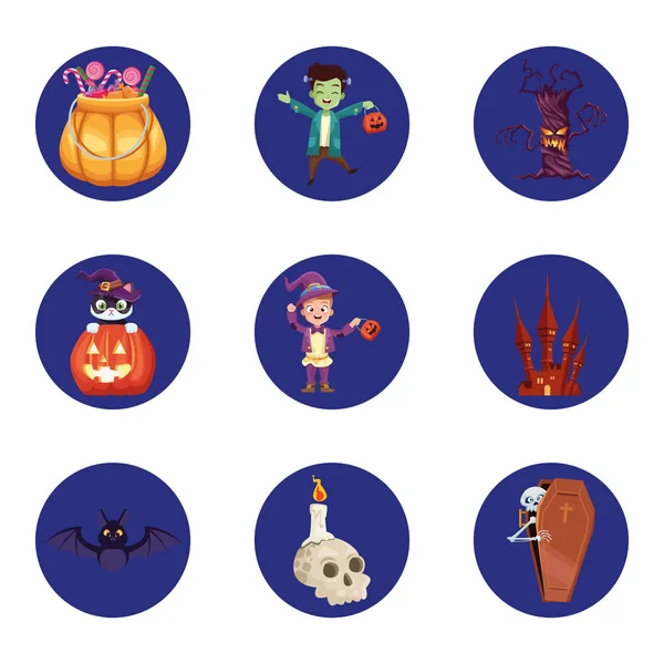 Paquet d'icônes ensemble halloween — Image vectorielle