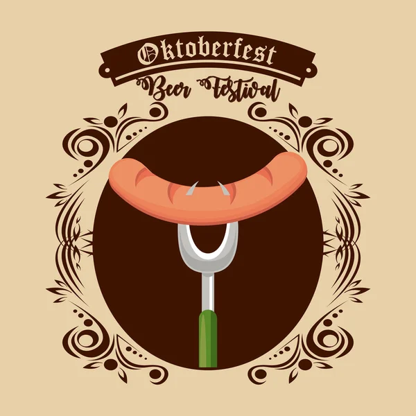 Празднование Октоберфеста, дизайн Пивного фестиваля — стоковый вектор