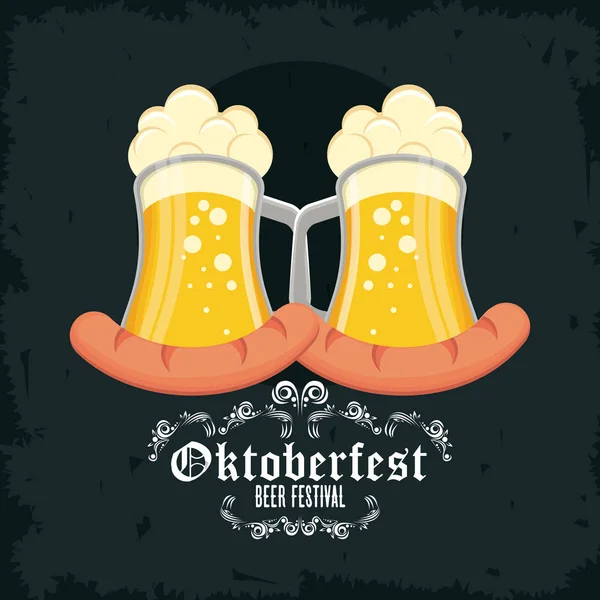 Oktoberfest Celebration, Beer festival design — Stock Vector