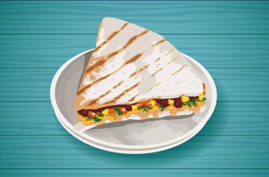 Lezzetli Meksika yemeği tortilla tasarımı