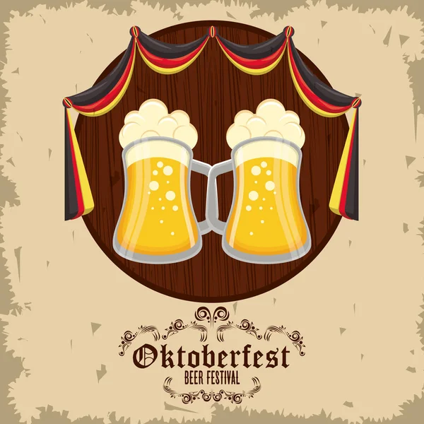 Oktoberfest Celebration, Beer festival design — Stock Vector