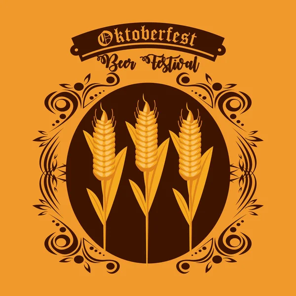 Oktoberfest Celebración, Diseño del festival de la cerveza — Vector de stock