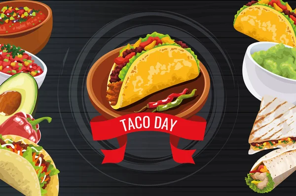National Taco Day Celebration design — Stock Vector