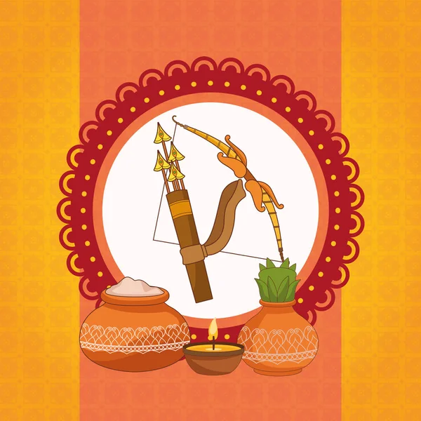 Gelukkig dussehra festival van Indië — Stockvector