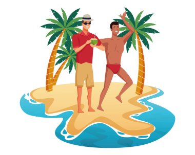 Yaz karikatürlerinde genç erkekler