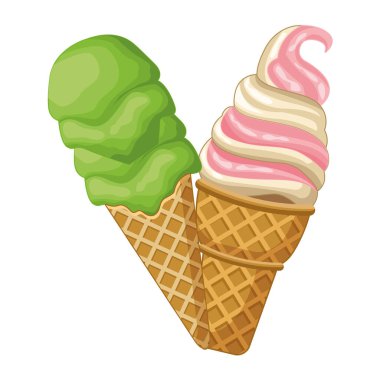Delicios dondurma koni sundae ve kepçe