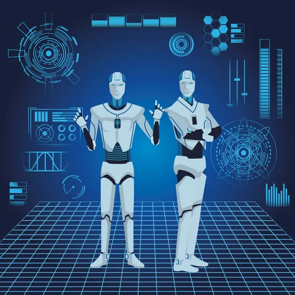 Robots humanoides avatar — Vector de stock