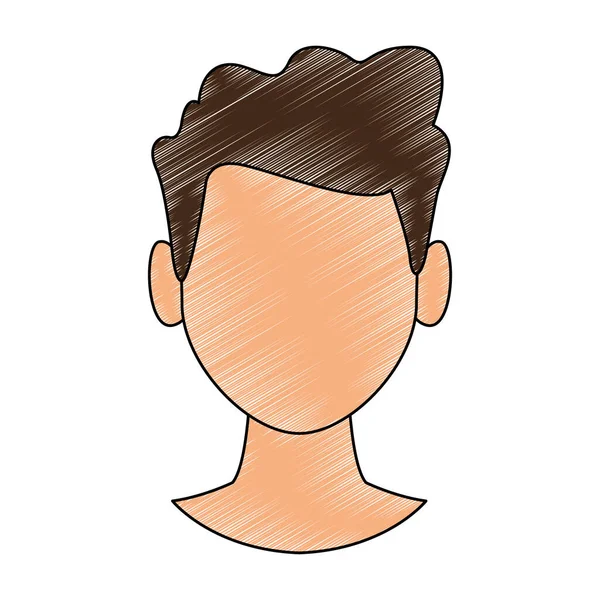 Hombre cabeza sin rostro garabato — Vector de stock