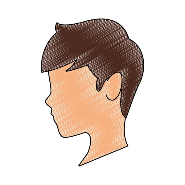 Hombre cabeza sin rostro garabato — Archivo Imágenes Vectoriales