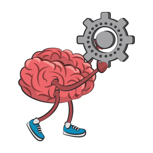 人間の脳の知性と創造性の漫画 — ストックベクタ