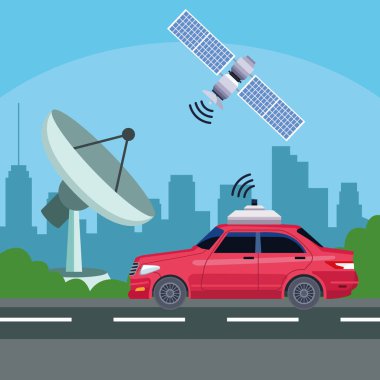 gps konum araba servis konsepti