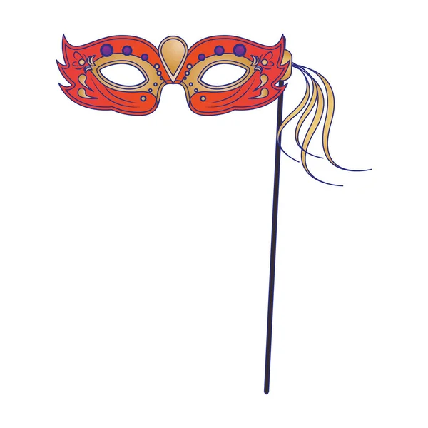 Carnaval festivo fiesta máscara dibujos animados líneas azules — Vector de stock
