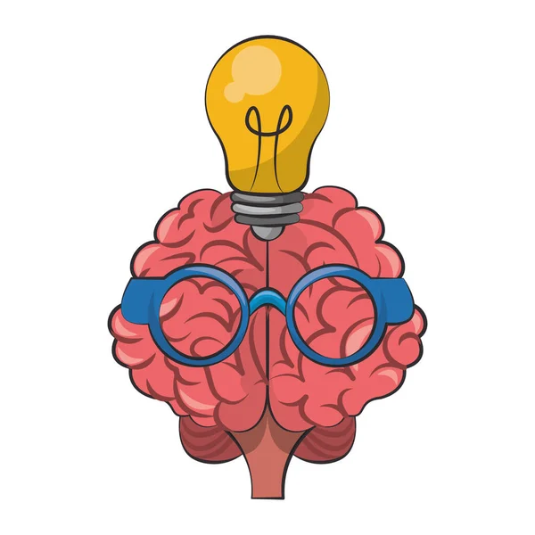 인간의 두뇌 지능과 창의력 만화 — 스톡 벡터