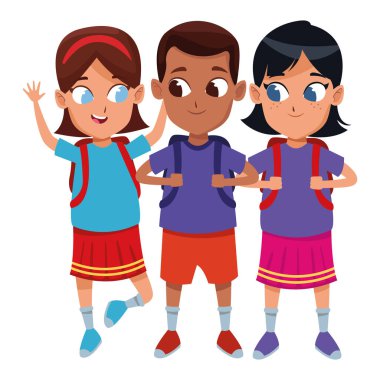 çocukluk sevimli okul öğrencileri karikatür