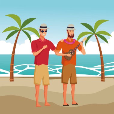 Yaz karikatürlerinde genç erkekler