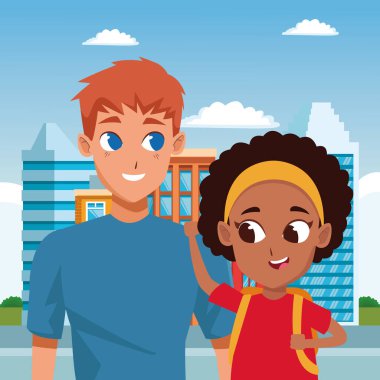 Çocuklu bekar bir aile babası.