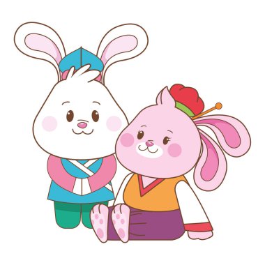 Orta sonbahar festivali karikatürler Tavşanlar