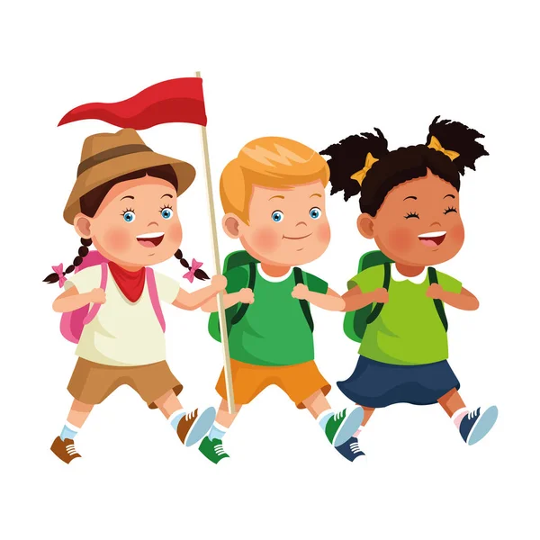 Kinder-en zomerkamp cartoons — Stockvector