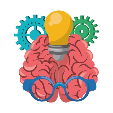 İnsan beyin zekası ve yaratıcılık karikatürler